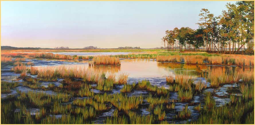 Black Water Sunset Painting by Brenda Will Kidera Black Water Sunset Painting by Brenda Will Kidera